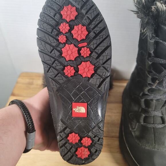 THE NORTH FACE Womens Nuptse Purna Black PrimaLoft Snow Boots Size 7 Faux Fur - Picture 14 of 16